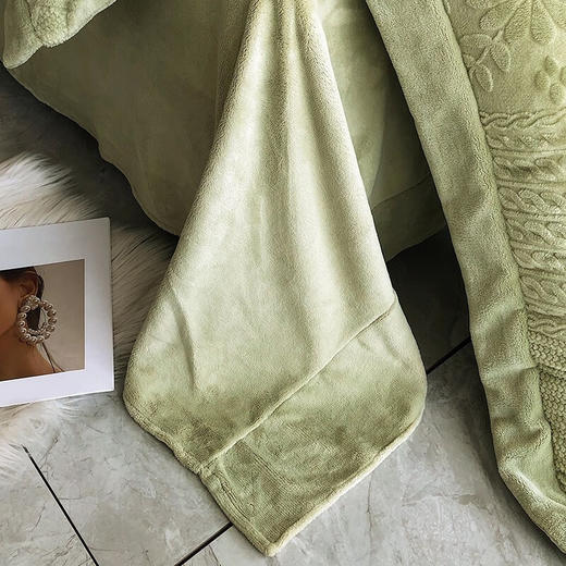 红秀世纺 防静电德绒四件套 复古绿HX2308-T001 商品图3