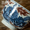 茶香记 元古胤造 青花釉里红 狮子绣球盖碗 柴窑青花 满工满绘 寓意美好 商品缩略图2