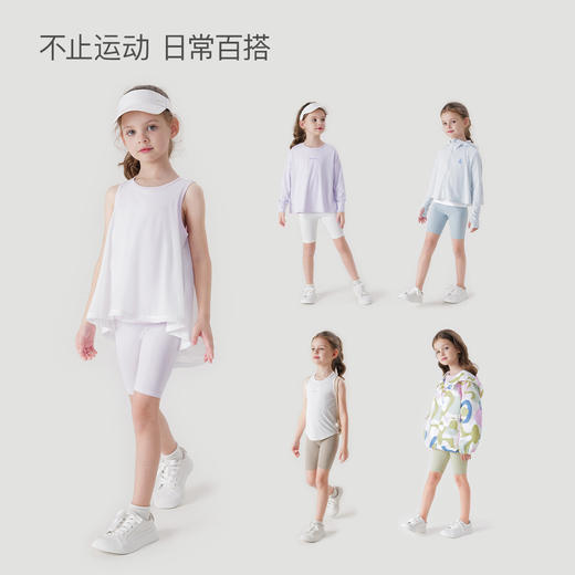 马克珍妮女童弹力透气运动打底裤儿童短裤凉感骑行裤夏装240302 商品图3