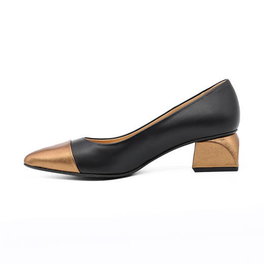 #限时特价#西班牙原产优雅舒适女款时装鞋黑色/古铜色5943 商品图3