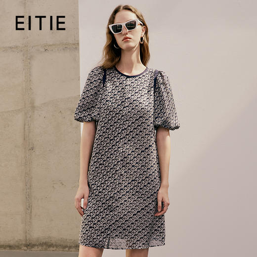 EITIE爱特爱夏季新款时尚休闲通勤印花连衣裙7407134 商品图0