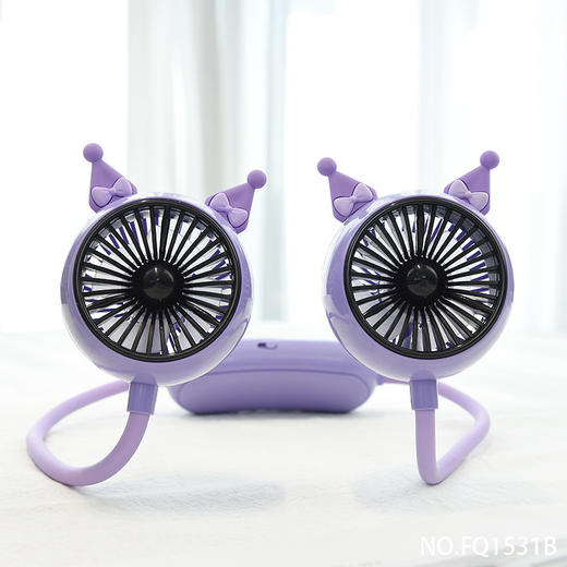 【可爱懒人挂脖小风扇 卡通懒人大风力】户外usb充电小电扇 方便携带 挂脖手持小风扇 商品图12