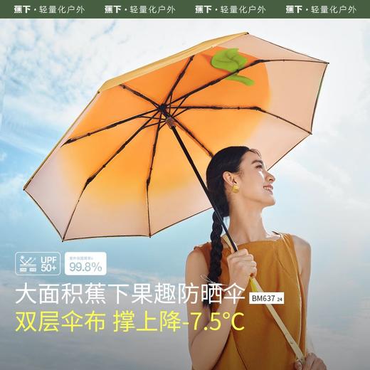 蕉下三折黑胶防晒伞BM63724  遮阳伞防紫外线晴雨两用双层布 商品图3