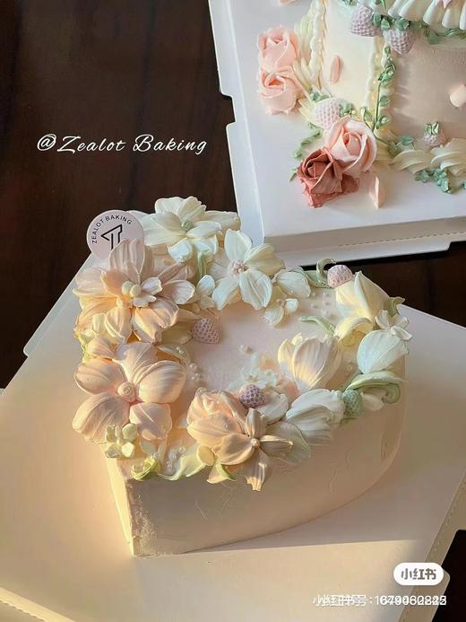 心形刮花刀蛋糕-低糖处理无添加 商品图1