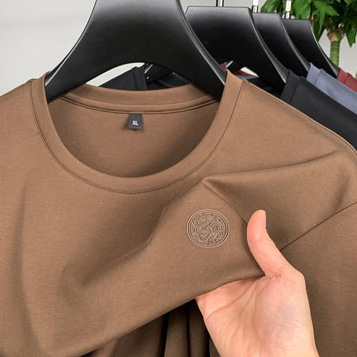 【轻奢液氨棉】【新款DPF】大依优型大码短袖T恤加肥加大男装大号大码上衣男士休闲半袖夏季 商品图2