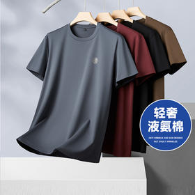 【轻奢液氨棉】【新款DPF】大依优型大码短袖T恤加肥加大男装大号大码上衣男士休闲半袖夏季