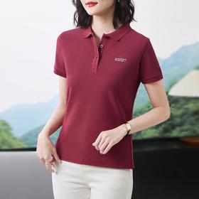 休闲时尚通勤风亮片Polo衫女2024夏季新款套头短袖T恤修身上衣