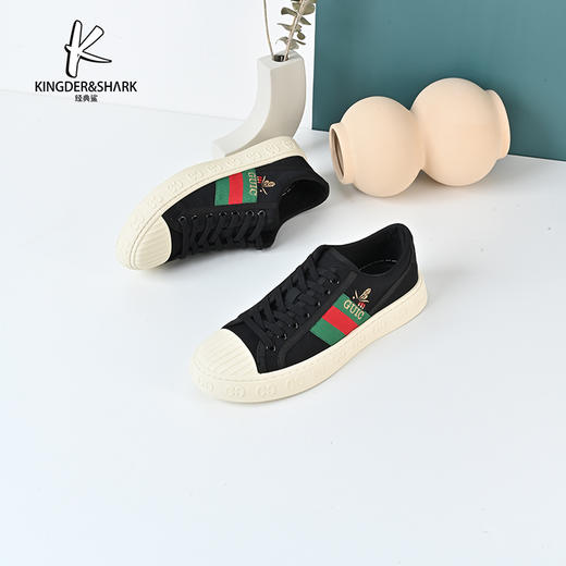 2024年经典鲨男士韩版拼色系带平底日常休闲板鞋KG378-D14011 商品图2