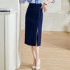 剩S/XL/XXL 米思阳2025秋夏季新款气质国风高腰直筒开叉一步裙半身裙0834 商品缩略图1