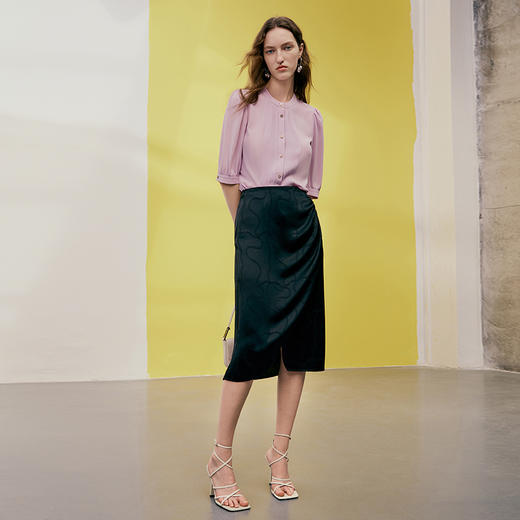 EITIE爱特爱夏季新款修身百搭通勤衬衣上衣女7409107 商品图2