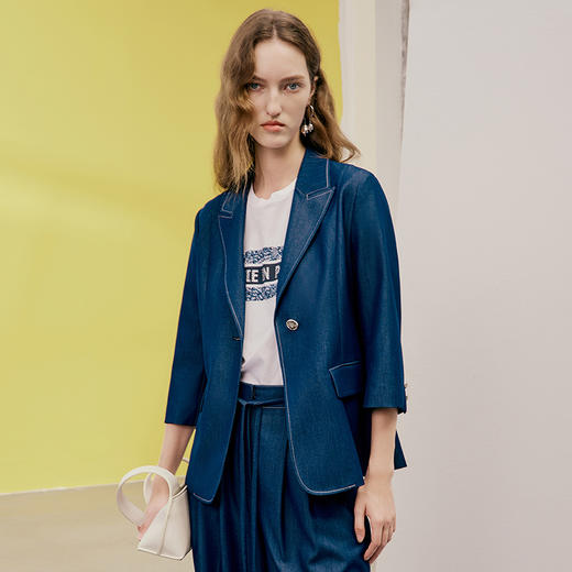 EITIE爱特爱夏季新款时尚通勤百搭舒适显瘦外套女7403105 商品图4