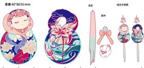 福福贴贴文殊天尊 异形莲花香囊