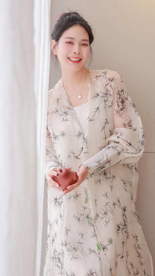 【抖音专属】【和光同尘】开衫连衣裙（24707520山矾） 商品图2