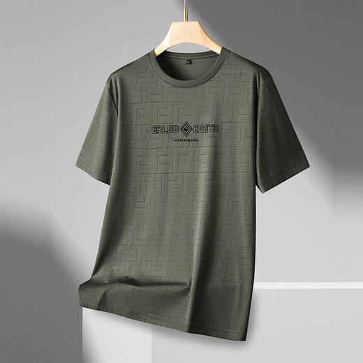 【冰丝高弹】【新款DPF】大依优型大码短袖T恤加肥加大男装大号大码上衣男士休闲半袖夏季 商品图1