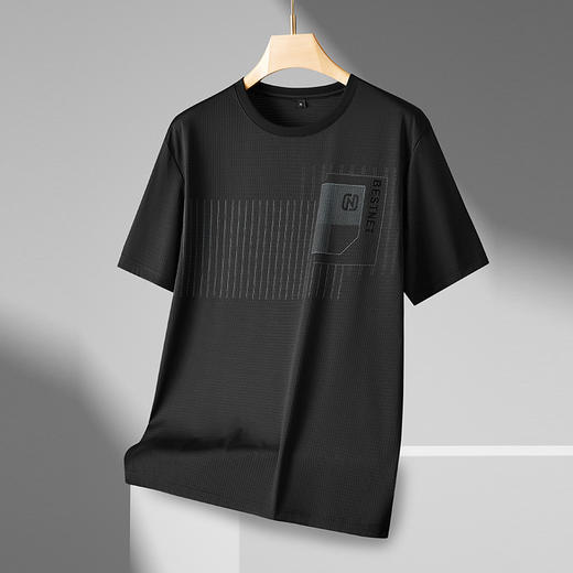 【冰丝高弹】【新款DPF】大依优型大码短袖T恤加肥加大男装大号大码上衣男士休闲半袖夏季 商品图1