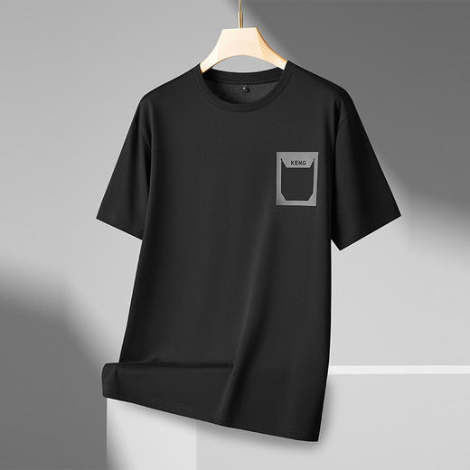 【丝光棉】【新款DPF】大依优型大码短袖T恤圆领加肥加大男装大号大码上衣男士休闲半袖夏季 商品图1