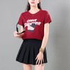 韩版圆领复古印花短袖T恤女2024春夏新款宽松显瘦正肩套头上衣 商品缩略图1