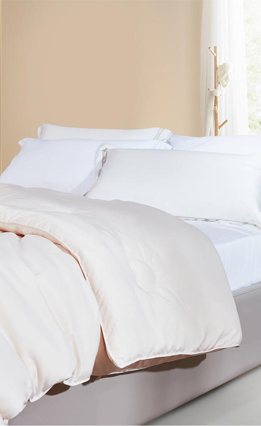 【6F】富安娜羊绒蛋白舒适春秋被/云眠，标准，填充物净重1000g,白色 商品图1