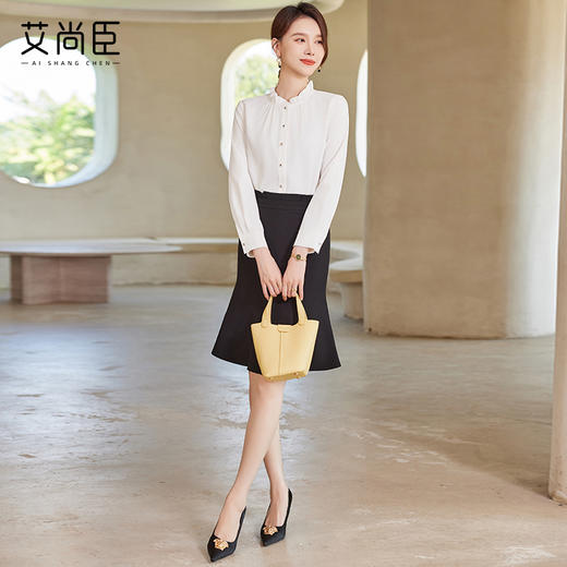 白色衬衫女春秋2024新款气质休闲女士高级感小个子职业百搭OL衬衣 商品图3