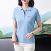 40支休闲时尚通勤风翻领Polo衫短袖T恤女2024夏季新款印花上衣 商品缩略图3