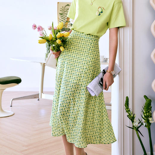 OLrain法式高级穿搭碎花半身裙女夏季2022新款高腰时尚清新a字裙 商品图0