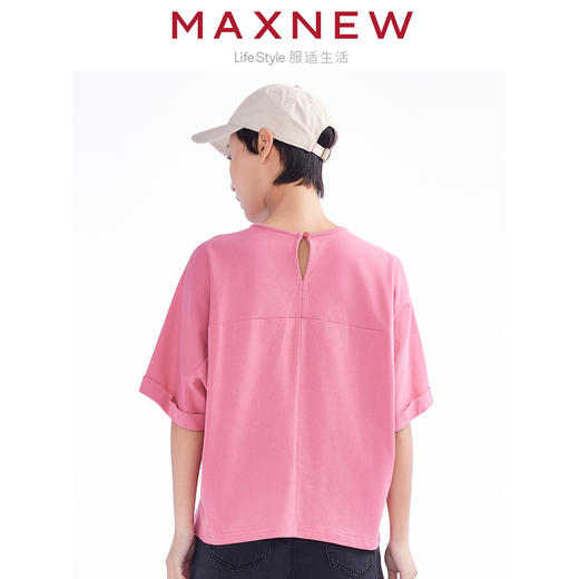 【T恤】女装MAX柔棉重磅双纱宽松廓形T恤 1N2221209 商品图2