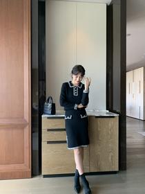 欧芮儿春新款两减套小香风时尚套女长袖上衣+显瘦半身裙