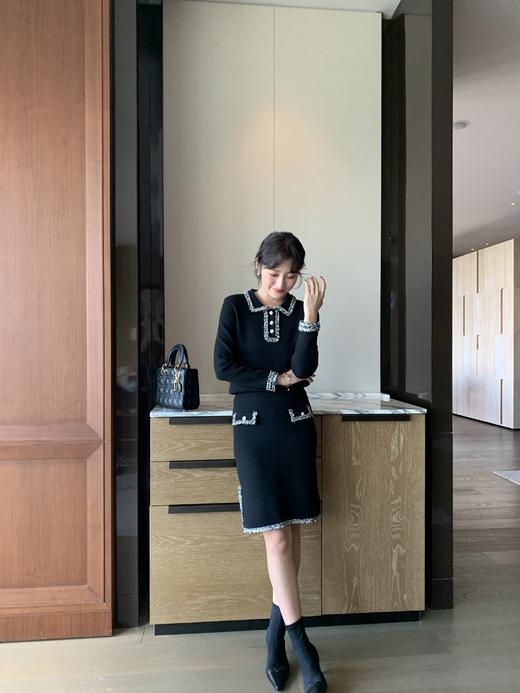 欧芮儿春新款两减套小香风时尚套女长袖上衣+显瘦半身裙 商品图0