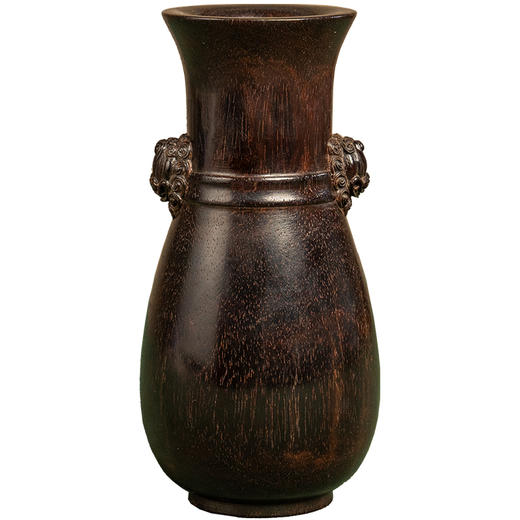 二十世纪 紫檀铺首耳花瓶摆件 商品图5