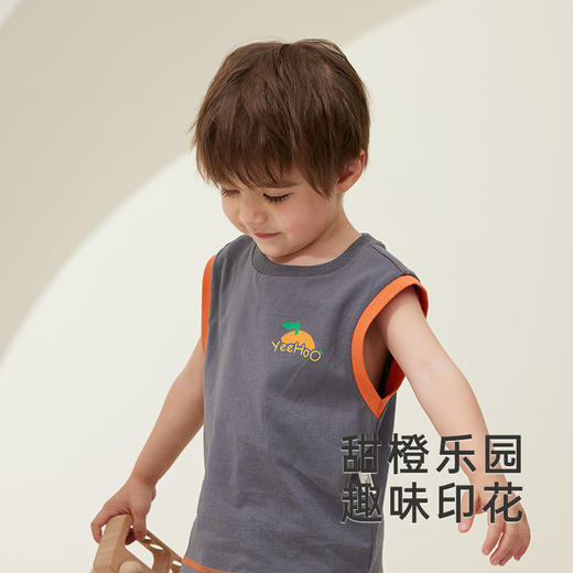 英氏夏季儿童背心男宝宝夏天透气户外背心打底纯棉新款 商品图2