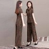 QYM 1814A21-Y时尚小衫阔腿裤中式复古印花套装 商品缩略图2