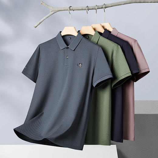 【双股丝光棉莱赛尔】【新款DPF】大依优型大码短袖Polo衫翻领加肥加大男装大号大码上衣男士休闲半袖夏季 商品图1