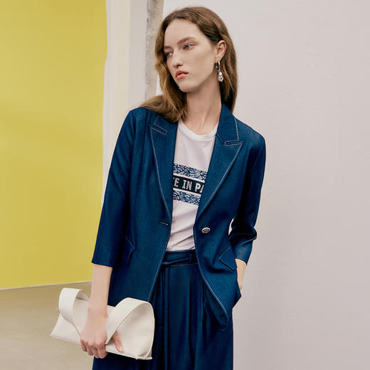 EITIE爱特爱夏季新款时尚通勤百搭舒适显瘦外套女7403105 商品图3