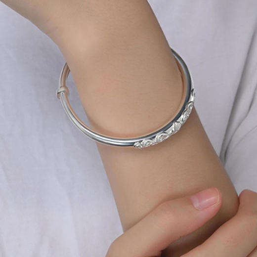 锦悦花容银手镯 商品图5