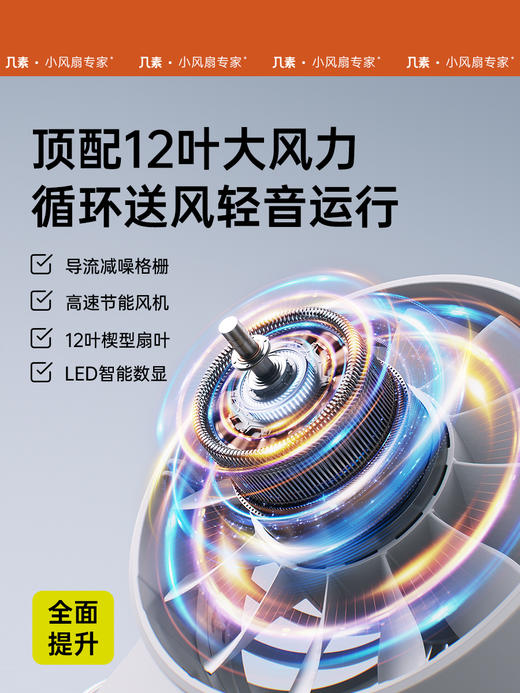 几素USB手持小风扇迷你便携式可折叠挂脖风扇超静音夏天大风力户外手拿电风扇学生宿舍充电电扇桌面mini小型 商品图2