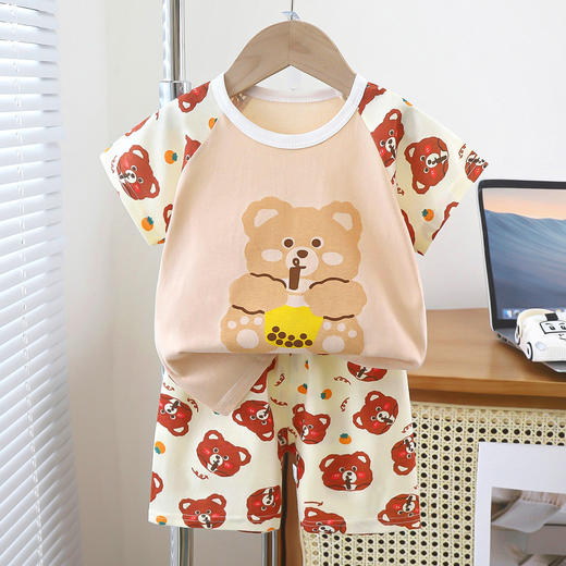 【39.9/2套】儿童短袖套装男孩纯棉夏季宝宝夏装衣服男童短裤服装两件套童装聚 商品图1