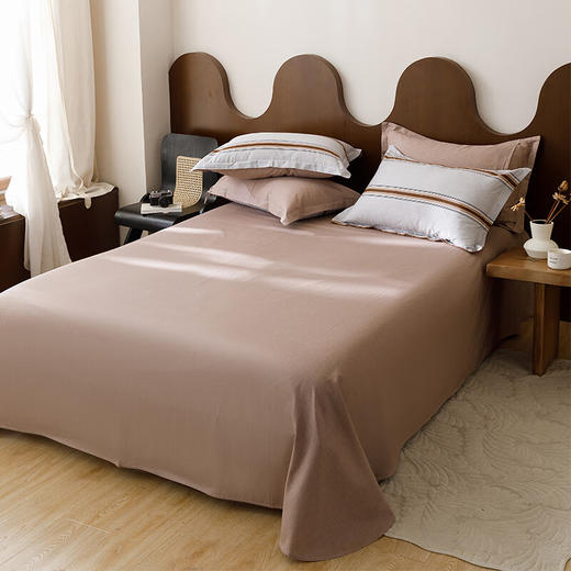 红秀世纺 全棉斜纹四件套（咖色醇香）HX2211-C002 商品图1