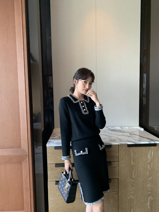 欧芮儿春新款两减套小香风时尚套女长袖上衣+显瘦半身裙 商品图1