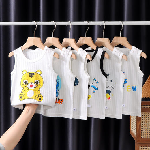 【39.9/任选2件！】儿童背心婴幼儿宝宝全棉纯棉吊带，女童男童夏季无袖A类纯棉薄款小背心，时尚简约的版型，潮童时尚~-lm！-ry-QQ 商品图0