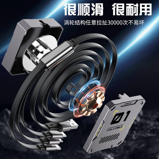 错山OLYMMONS机甲款三合一超级快充数据线Z-03 商品图7