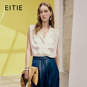 EITIE爱特爱夏季新款通勤气质显瘦百搭无袖衬衣7409114