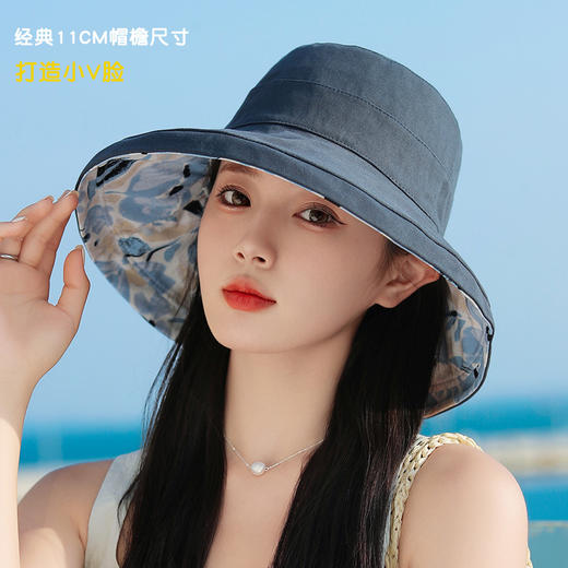 双面戴渔夫帽，韩国春夏新款印花大沿遮阳帽JC-M2835 商品图2