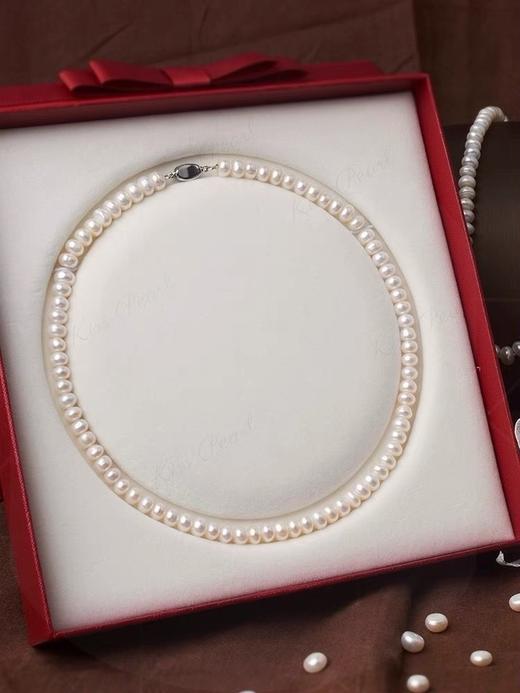 天然淡水珍珠项链吊坠妈妈款送长辈近正圆锁骨链送婆婆礼物8mm-8.5mm 商品图1