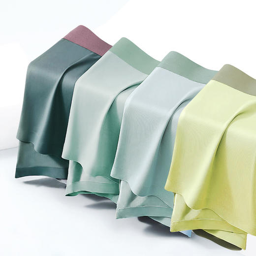 洁丽雅中腰冰丝男士内裤高弹亲肤青年运动休闲平角内裤男裤衩四角 商品图4