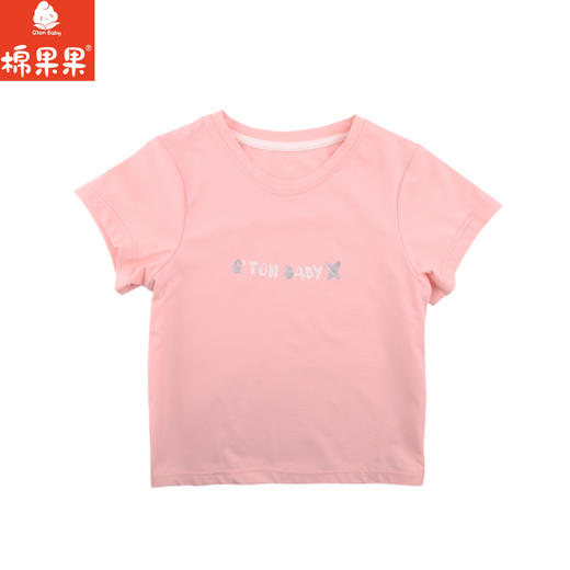 棉果果夏季新品女童粉色凉感洞洞运动T恤M222140424312 商品图1