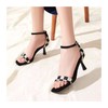 北1natursun夏季新款黑白百搭时尚软底绕带镂空气质舒适女鞋  N22315030 商品缩略图0