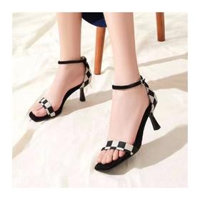 北1natursun夏季新款黑白百搭时尚软底绕带镂空气质舒适女鞋  N22315030