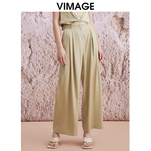 VIMAGE纬漫纪夏季新款高腰阔腿休闲百搭显瘦长裤V2105713 商品图3