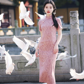 少女新中式日常旗袍粉色素雅中国风改良年轻款TX8380