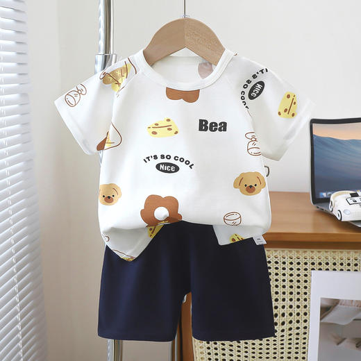 【39.9/2套】儿童短袖套装男孩纯棉夏季宝宝夏装衣服男童短裤服装两件套童装聚 商品图3